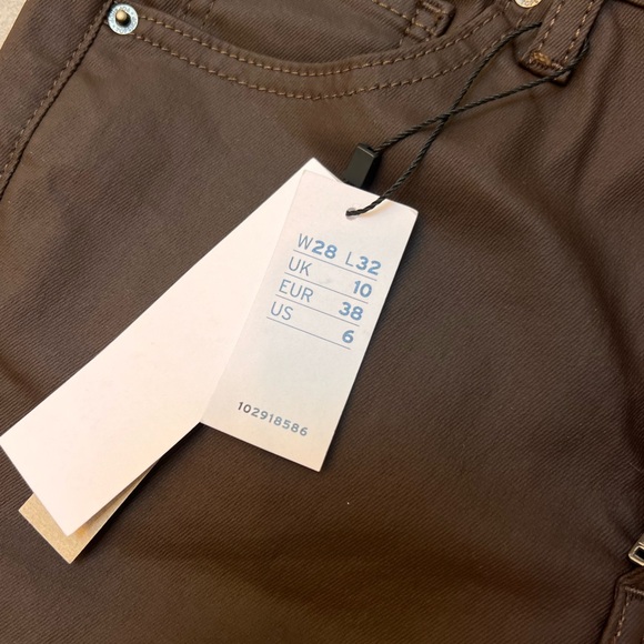 NWT- Topshop Jamie Jeans in Coated Brown - Picture 6 of 6